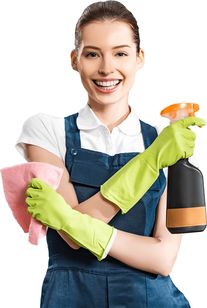 Female carpet cleaner in Perth holding equipment