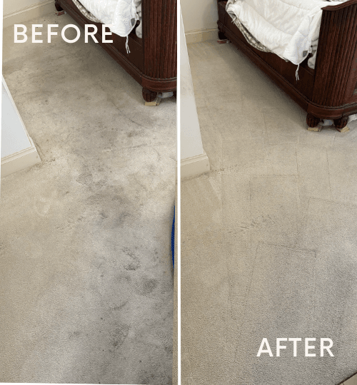 Professional carpet cleaning in City Beach – removing black stains and dirt for fresh, spotless carpets.
