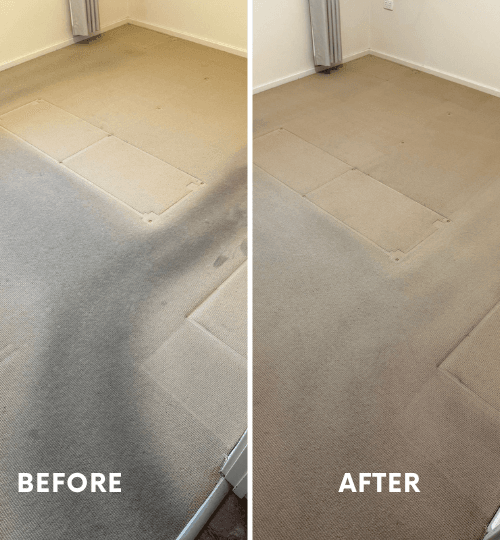 End of lease carpet cleaning in Perth showing removal of heavy black stains for rental inspection